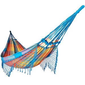 Rede de Dormir Casal Balanço de Algodão Reforçada 3,60m X 1,50m Aquarela Xadrez