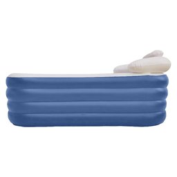 Banheira Ofurô Inflável Adulto Dobrável 120l com Bomba Elétrica Bivolt Vg Plus Azul - 3