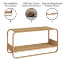 Ver imagem 5 de Sapateira Banco Luna 90 Cm Pes Metalicos e Prateleira Oslo Hanover Dourado Artesano