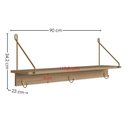Ver imagem 4 de Sapateira Banco Luna 90 Cm Pes Metalicos e Prateleira Oslo Hanover Dourado Artesano