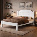 Ver imagem 1 de Cama de Casal em Madeira Mdf Iris Reforçada Estilo Moderno para Quarto Tradicional:branco