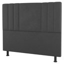 Ver imagem 3 de Kit Cabeceira E Baú Cama Box Casal 140Cm Cinza Escuro
