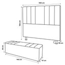 Ver imagem 6 de Kit Cabeceira E Baú Cama Box Casal 140Cm Cinza Escuro