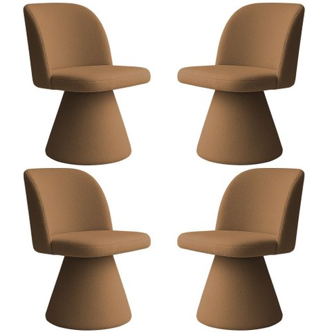Kit 04 Cadeiras de Jantar Base Fixa Liz Bouclé Terracota - Nexta Casa