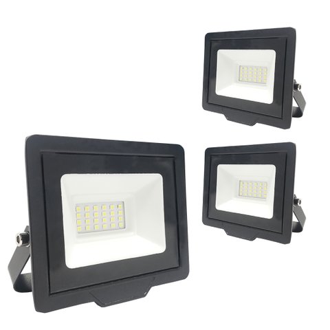 Refletor Led 20w Branco Frio Holofote Prova D'água Kit com 3