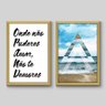 Conjunto de 2 Quadros Frase Onde Não Puderes Amar Não Te Demores e Praia - 2 Quadros 60x40cm - Moldu - 1