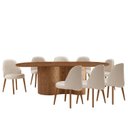 Ver imagem 2 de Conjunto para Sala de Jantar com 8 Cadeiras Ester Off White/Imbuia Marrom