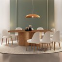 Ver imagem 1 de Conjunto para Sala de Jantar com 8 Cadeiras Ester Off White/Imbuia Marrom