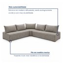 Ver imagem 7 de Sofá de Canto Modulado com Puff e Base Madeira Maciça 320CMX270CM Lisboa