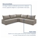 Ver imagem 6 de Sofá de Canto Modulado com Puff e Base Madeira Maciça 320CMX270CM Lisboa