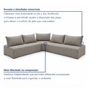 Ver mais imagens de Sofá de Canto Modulado com Puff e Base Madeira Maciça 320CMX270CM Lisboa