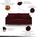 Ver imagem 3 de Sofá Montecarlo 2 Lugares 172cm Veludo/pu Bordô/marrom