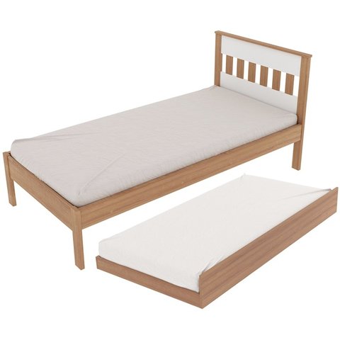 Cama Solteiro com Auxiliarcm8006cm8008 Qt8 Amendoa Branco Tecno Mobili
