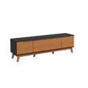 Ver imagem 3 de Rack Kappesberg 3 Portas Preto Fosco/canela 180cm