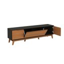 Ver imagem 7 de Rack Kappesberg 3 Portas Preto Fosco/canela 180cm