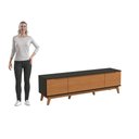 Ver imagem 4 de Rack Kappesberg 3 Portas Preto Fosco/canela 180cm