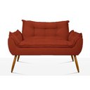 Ver imagem 6 de Kit 02 Poltronas + Sofá 2 Lugares com Puff Opala Balaqui Cor:terracota