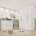 Ver imagem 1 de Conjunto Infantil com Guarda Roupa e Cômoda Harmonia Yescasa Branco/Neve