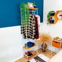 Ver imagem 2 de Arara Armário Modular Industrial Slim Carvalho e Branco