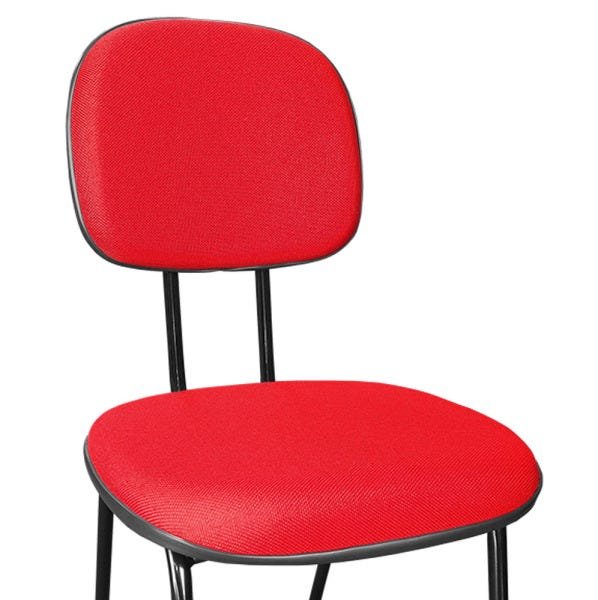 Kit 6 Cadeira Secretária Fixa Pé Palito Jserrano Vermelho para Escritório - 2