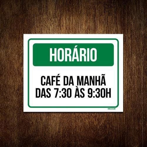 Kit 5 Placas - Horário Café Manhá Hotel