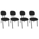 Ver imagem 1 de Kit 4 Cadeiras Secretária Fixa Pé Palito Jserrano Preto para Escritório