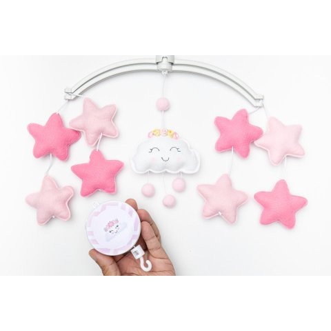 Mobile Berço Bebe Musical e Giratório Nuvem