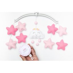 Mobile Berço Bebe Musical e Giratório Nuvem - 1