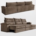 Ver imagem 2 de Sofá Retrátil e Reclinável 3,90m com Molas e Espuma D33 Thunder Velusoft Castor Cama Inbox