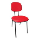 Ver imagem 2 de Kit 2 Cadeira Secretária Fixa Pé Palito Jserrano Vermelho para Escritório