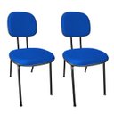 Ver imagem 1 de Kit 2 Cadeiras Secretária Fixa Pé Palito Jserrano Azul para Escritório