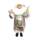Ver imagem 1 de Papai Noel Casaco Cinza Perolado Luxo 45cm Presente e Pinheiro - Master Christmas