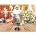 Ver imagem 2 de Papai Noel Casaco Cinza Perolado Luxo 45cm Presente e Pinheiro - Master Christmas