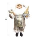 Ver imagem 3 de Papai Noel Casaco Cinza Perolado Luxo 45cm Presente e Pinheiro - Master Christmas