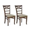 Cadeira de Madeira Estofada Valência Canela Linho Misto - kit 2 cadeiras - 1
