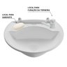 Pia Lavatório Banheiro 4L + Torneira Branca + Sifão Universal Sanfonado + Fita Veda Rosca - 10