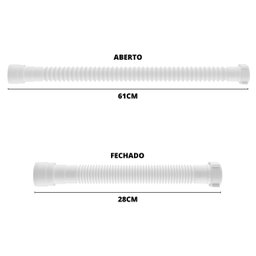 Pia Lavatório Banheiro 4L + Torneira Branca + Sifão Universal Sanfonado + Fita Veda Rosca - 8