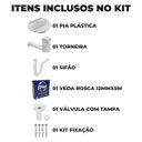 Ver imagem 4 de Pia Lavatório Banheiro 4L + Torneira Branca + Sifão Universal Sanfonado + Fita Veda Rosca