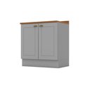 Ver imagem 1 de Módulo Cozinha Henn Americana Balcão C- Tampo C- 2 Portas 80cm Cinza-henn