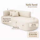 Ver imagem 6 de Sofá Orgânico Divã Estofado Sala Recepção Seed 180 Cm Zahav:off White/bouclé Braça Lado Direito