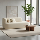 Ver imagem 2 de Sofá Orgânico Divã Estofado Sala Recepção Seed 180 Cm Zahav:off White/bouclé Braça Lado Direito