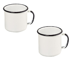 Canecas 2 (duas) Em Agata No 8 - 370 Ml - Branca - Ewel - 1