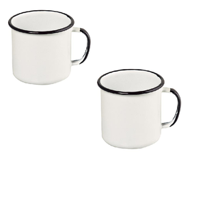 Canecas 2 (duas) Em Agata No 8 - 370 Ml - Branca - Ewel