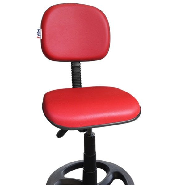 Cadeira Caixa Secretária Alta para Escritório com Vermelho - 2