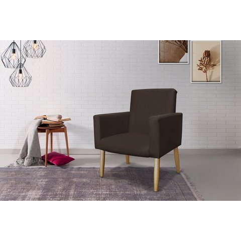 POLTRONA NINA DECORATIVA SALA E ESCRITORIO:marrom