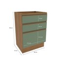 Ver imagem 4 de Balcão 3 Gavetas Kappesberg Celeste 100% Mdf Nogueira/verde Oliva 60cm
