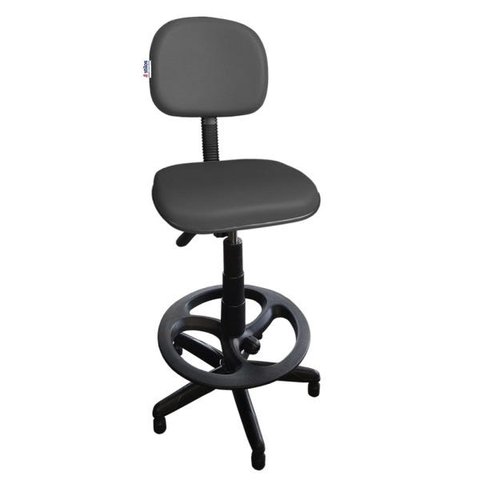 Cadeira Caixa Secretária Alta para Escritório com Cinza