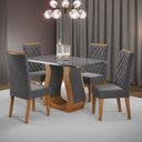 Ver imagem 1 de Mesa de Jantar 4 Lugares Los Angeles com Vidro - Panorama Móveis