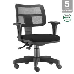 Cadeira Giratória Executiva Zip em Tela Ergonômica Back System NR17 para Escritório Crepe Preta - 2