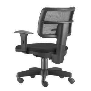 Cadeira Giratória Executiva Zip em Tela Ergonômica Back System NR17 para Escritório Crepe Preta